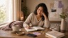 Woman at her kitchen table with a notebook